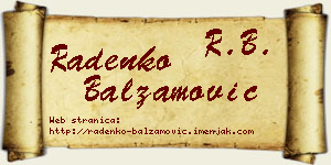Radenko Balzamović vizit kartica